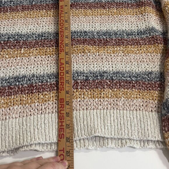 Madewell Striped Pullover Sweater Sz XL  Knit Crew Neck Rainbow Cozy Retro - Picture 8 of 11